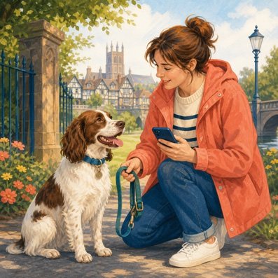 A dog being safely reunited with its owner